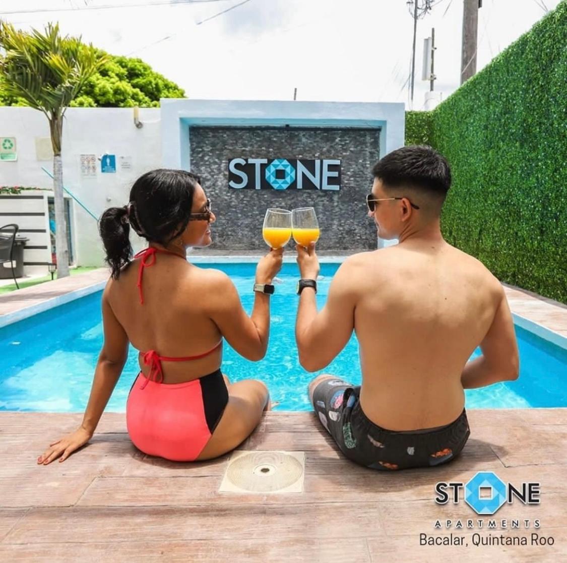 Stone Aparments Hotel Bacalar Luaran gambar